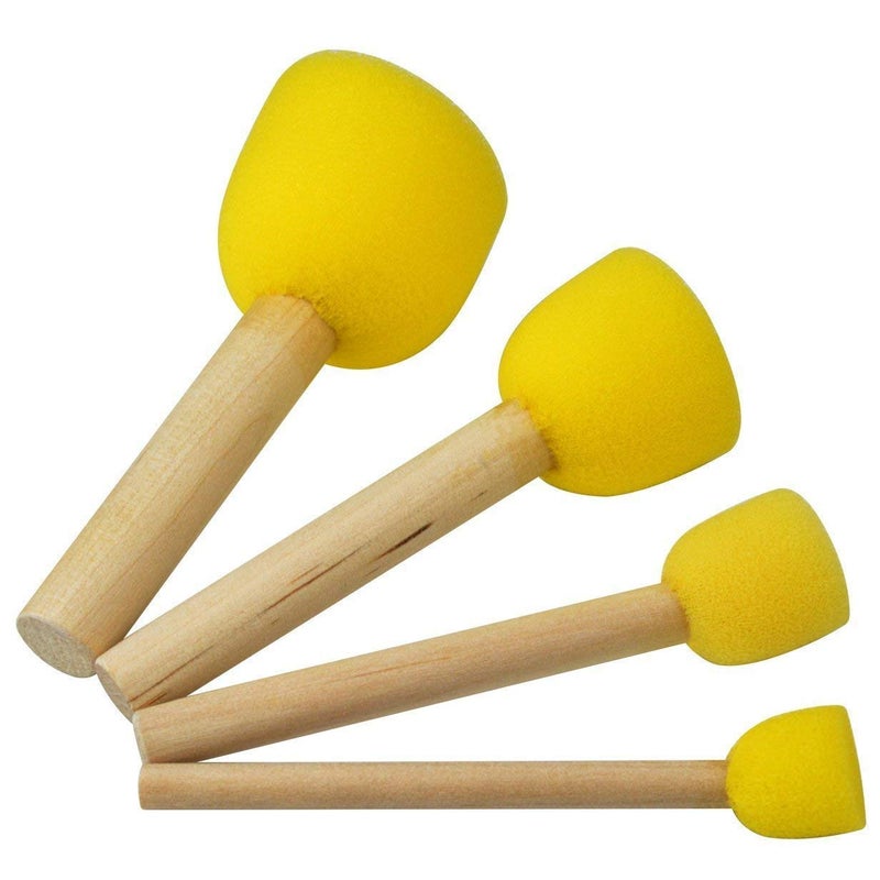 WAFJAMF 40-Pieces Assorted Size Round Sponges Brush Set, Paint Tools for Kids - Image 2